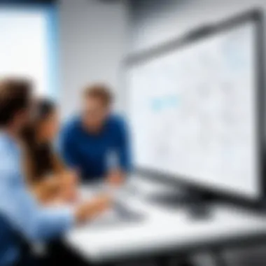 Brainstorming Session with a Whiteboard A diverse team brainstorming ideas on a whiteboard