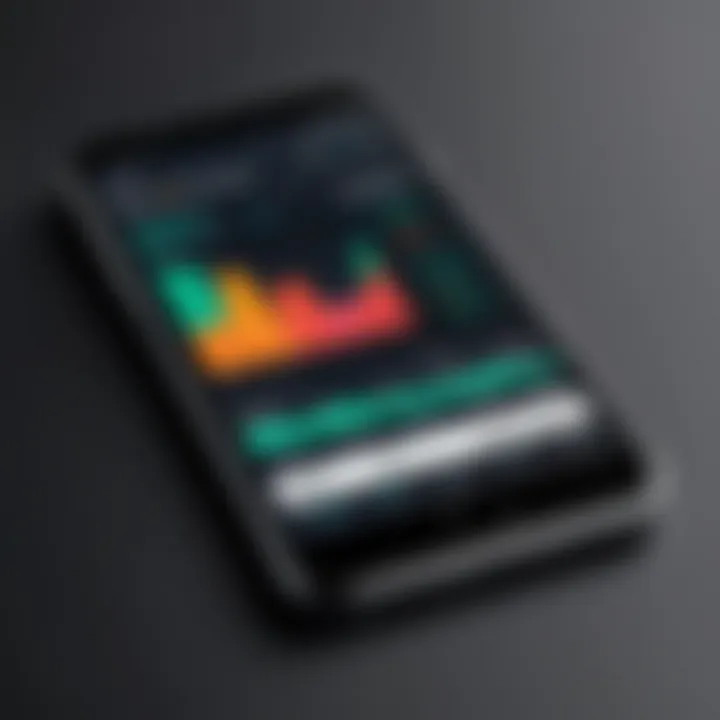 Smartphone displaying a stock portfolio tracking app