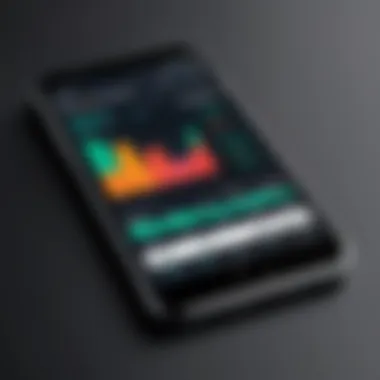 Smartphone displaying a stock portfolio tracking app Smartphone displaying a stock portfolio tracking app