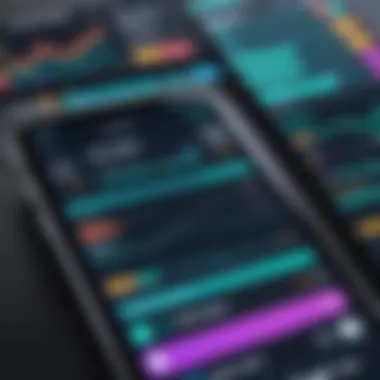 User interface of a stock portfolio tracker app User interface of a stock portfolio tracker app