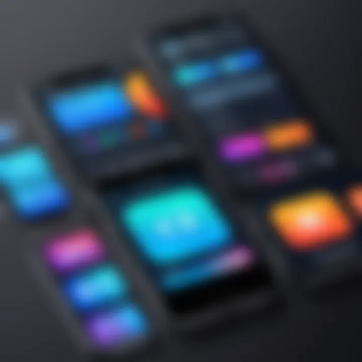 Comparison of graphic design app interfaces on iPhone