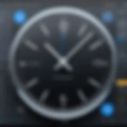 Screenshot of clock software interface showcasing features