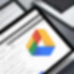 A visual representation of Google Drive's interface highlighting its key features