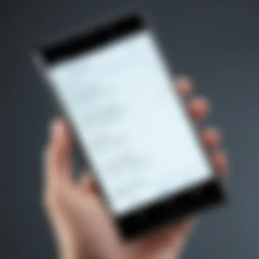 User interacting with a note-taking app on an Android device