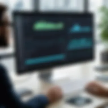 User Interface of Ledger Software User interacting with ledger software on a PC