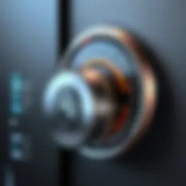 Digital Lock Symbolizing Internal Security A digital lock symbolizing security measures