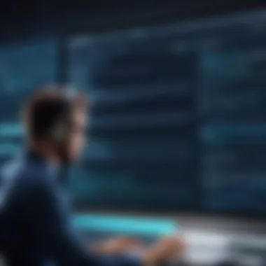 Reviewing Transcription Output A person reviewing text output from audio transcription