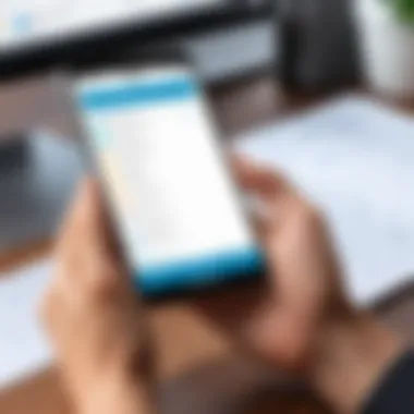 Mobile Scheduling Application An employee using a mobile app for scheduling their work hours