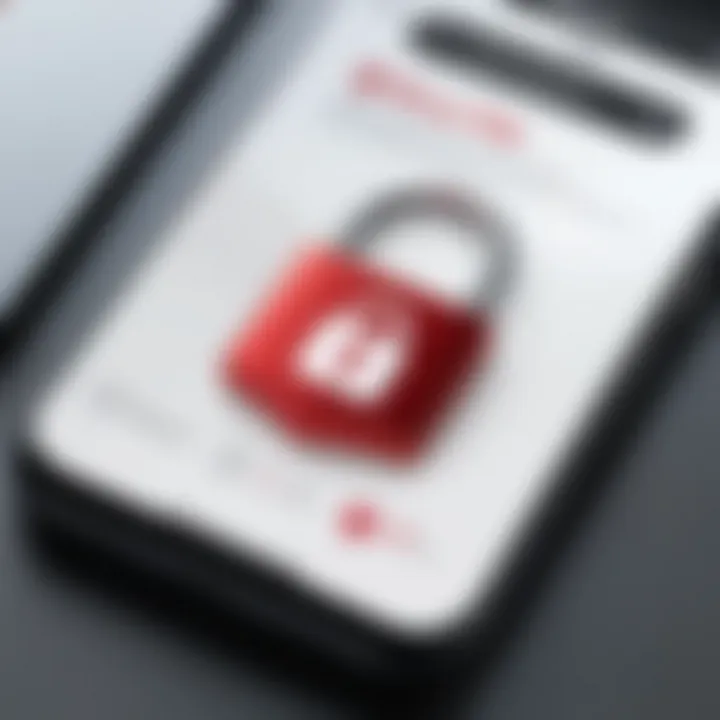 Mobile device showcasing McAfee App Lock interface