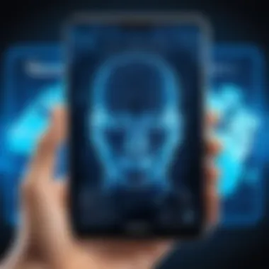 The Future of Biometric Identification A conceptual image of biometric technology for travel identification.