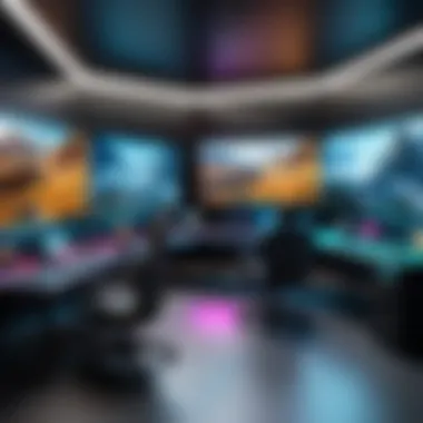 Immersive Gaming Environments with Realistic Rendering An immersive gaming environment rendered with cutting-edge technology.
