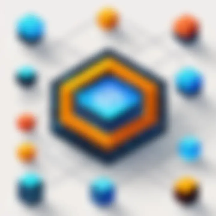 Infographic showcasing software functionalities in blockchain