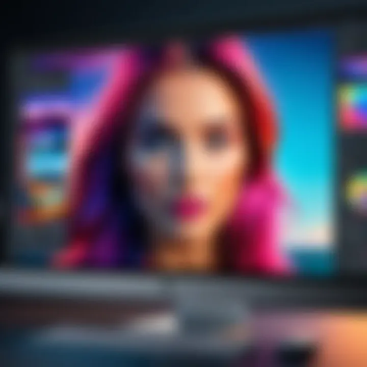 Vibrant photo editing interface showcasing filter options
