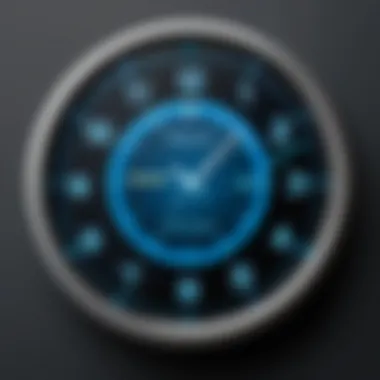 User Interface of Time Clock Software User interface of a time clock application showcasing various features