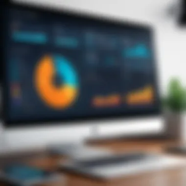 Compliance Software Dashboard A sleek interface of compliance software displaying various metrics