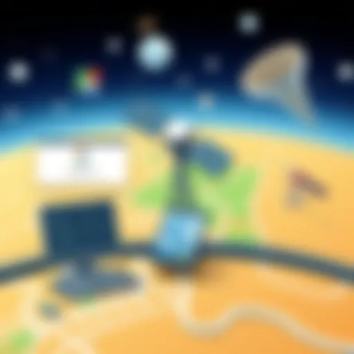 GPS satellite communication concept