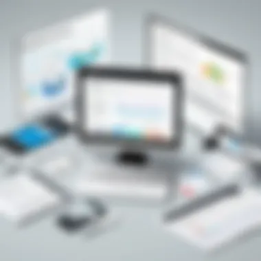 Functionality of Markup Applications Illustration representing the functionality of markup applications in various sectors