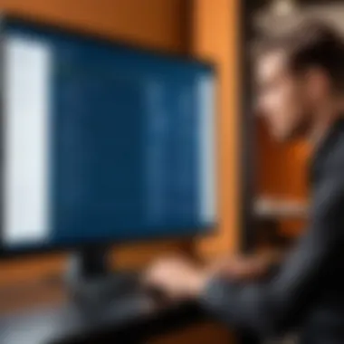 Reviewing Sales Data for Better Management A restaurant staff member reviewing sales data on a screen