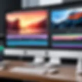 Editing suite on Mac displaying advanced video editing software