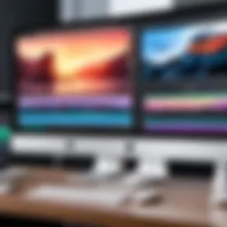 Editing suite on Mac displaying advanced video editing software