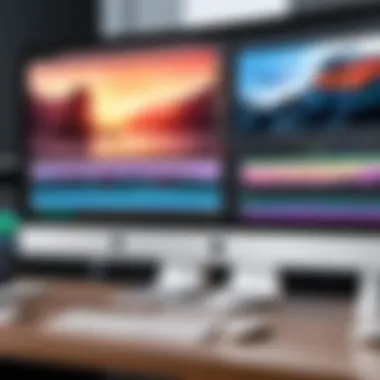 Editing suite on Mac displaying advanced video editing software