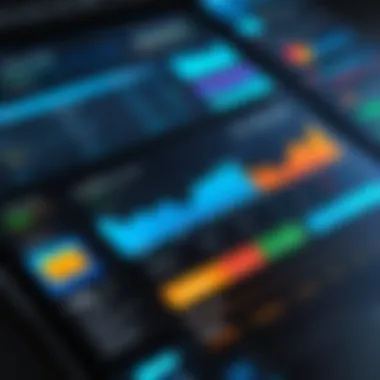 Dynamic financial dashboard illustrating credit card processing metrics