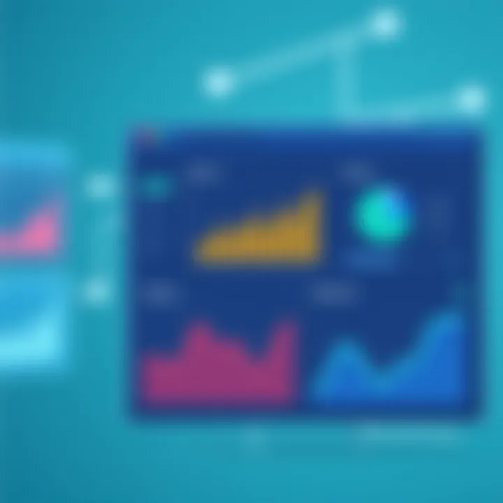 Graphical interface showing analytics dashboards from Zapier